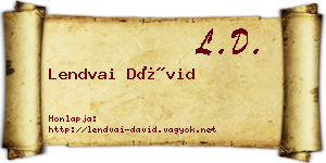 Lendvai Dávid névjegykártya