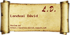 Lendvai Dávid névjegykártya